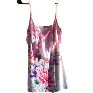 Fiona and purple Spaghetti floral ruffled flowing shirt